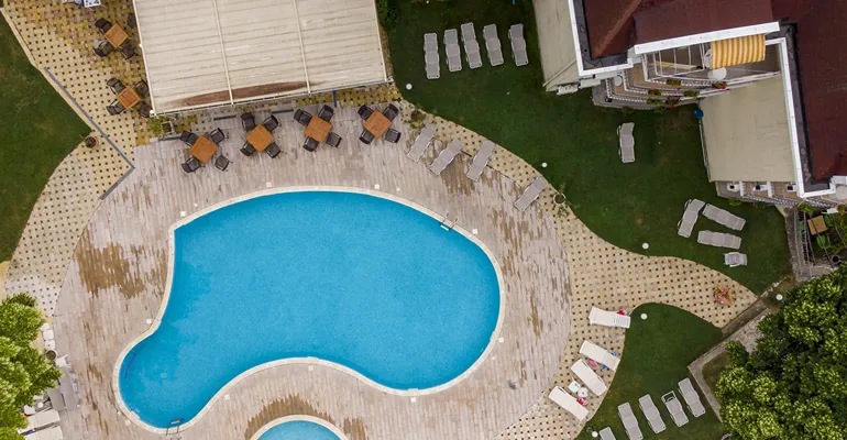 pool areal shot